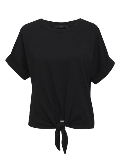 ALL DAY TIE TEE BLACK - Sanctuary Clothing