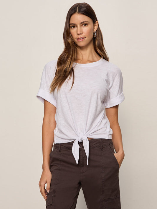 ALL DAY TIE TEE WHITE - Sanctuary Clothing