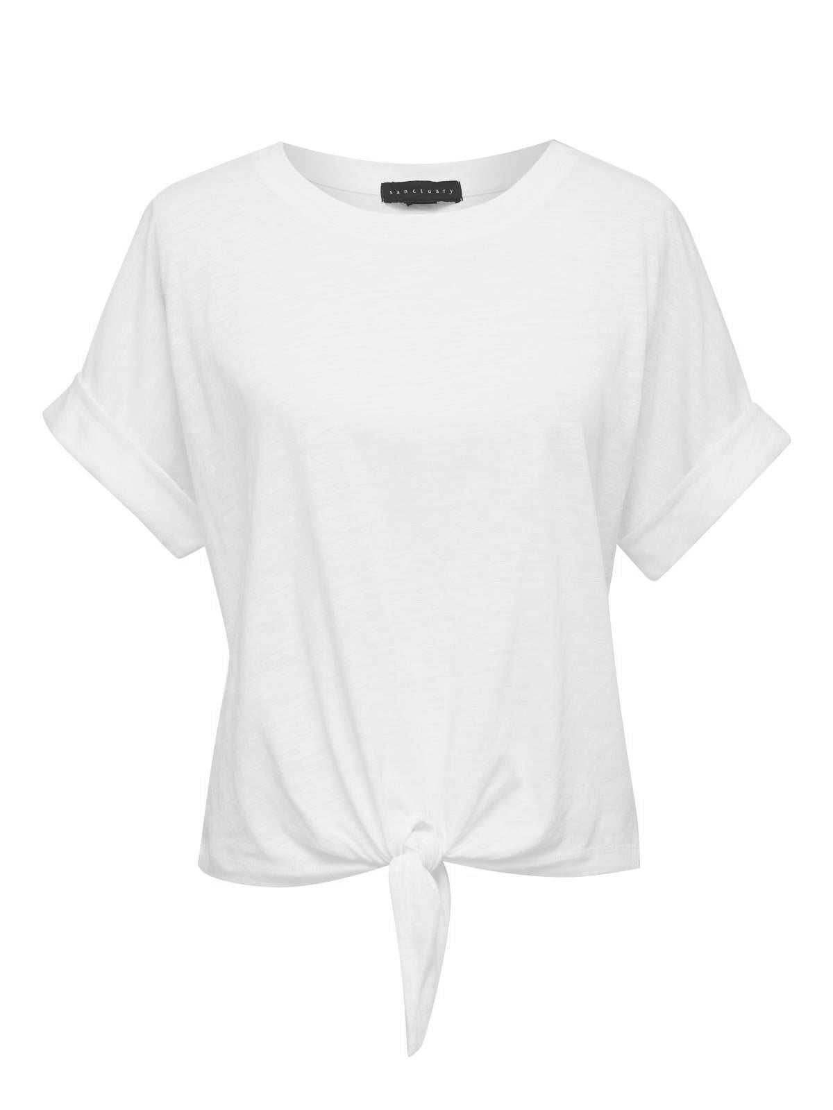 ALL DAY TIE TEE WHITE - Sanctuary Clothing