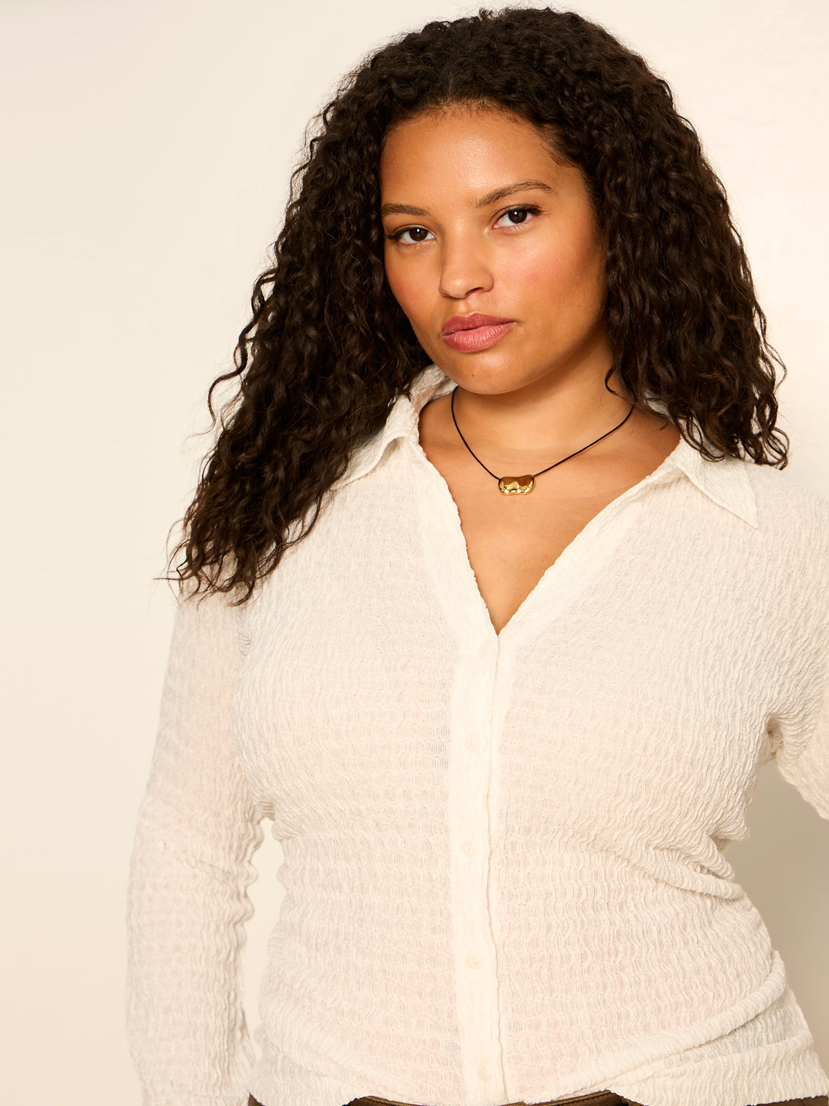 JUNO TEXTURED BUTTON FRONT CHALK - Sanctuary Clothing