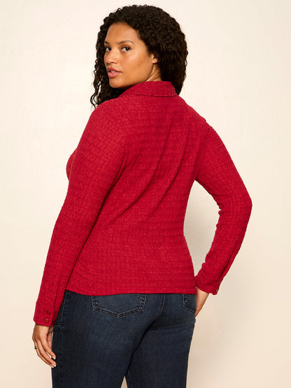 JUNO TEXTURED BUTTON FRONT RED BERRY - Sanctuary Clothing