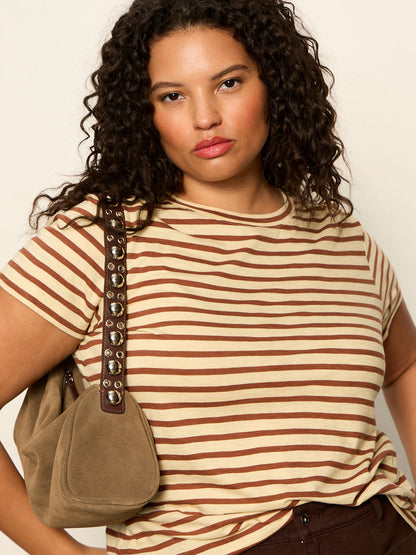 THE PERFECT TEE CHOCO BANANA STRIPE - Sanctuary Clothing