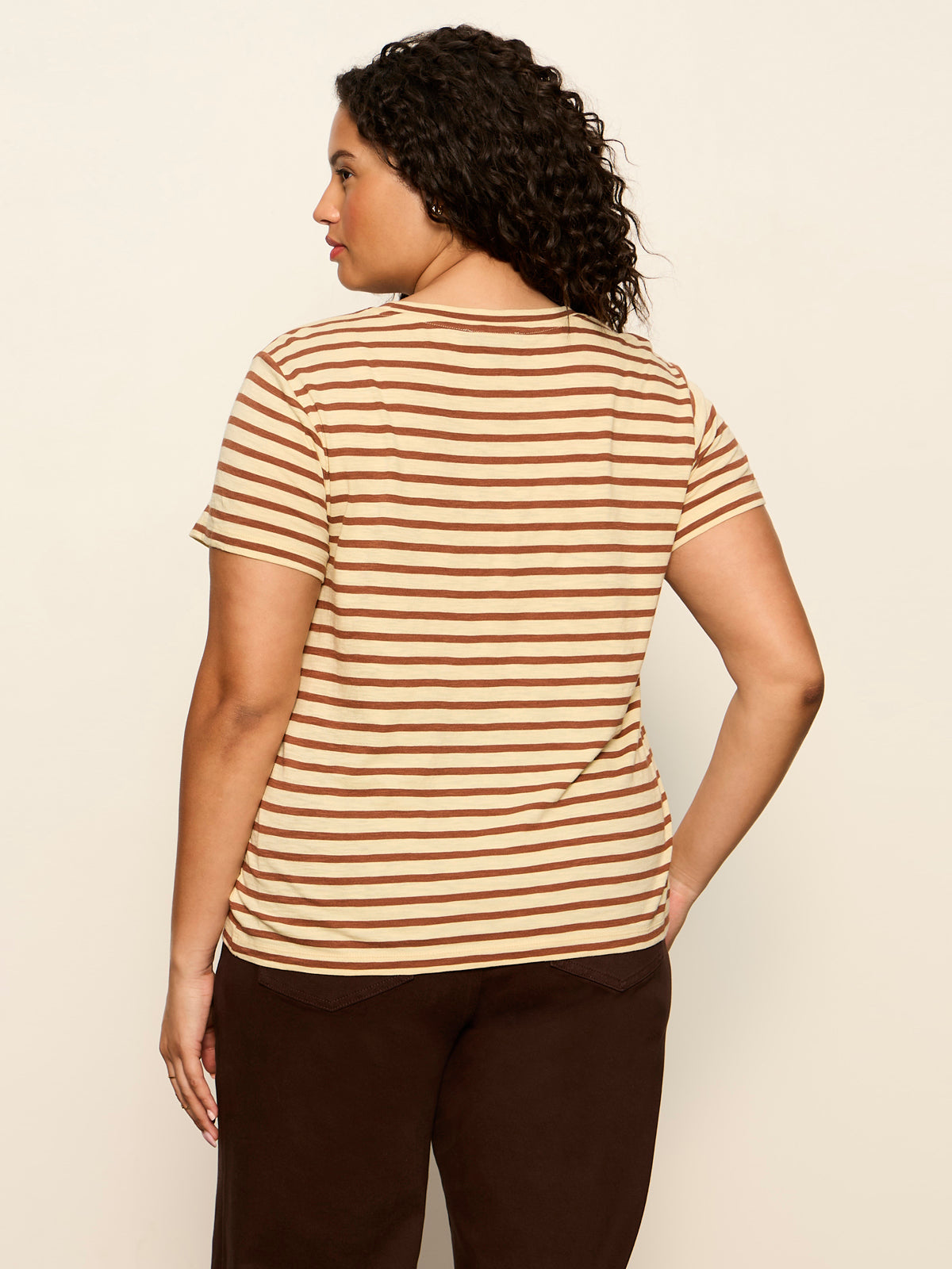 THE PERFECT TEE CHOCO BANANA STRIPE - Sanctuary Clothing