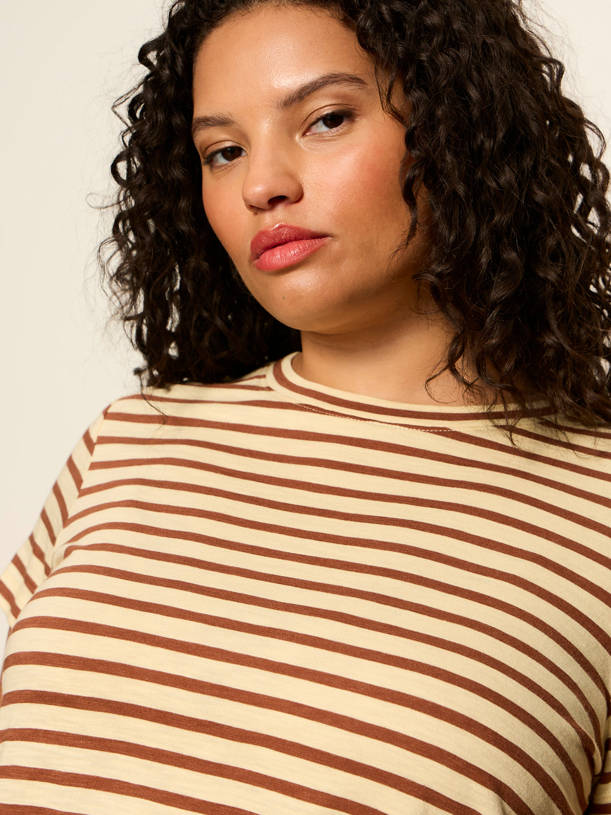 THE PERFECT TEE CHOCO BANANA STRIPE - Sanctuary Clothing