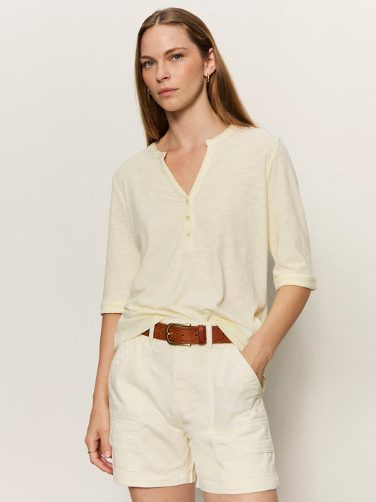 ROLLED SLEEVE TEE LEMON DROP - Sanctuary Clothing
