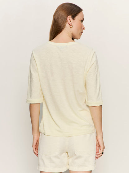 ROLLED SLEEVE TEE LEMON DROP - Sanctuary Clothing