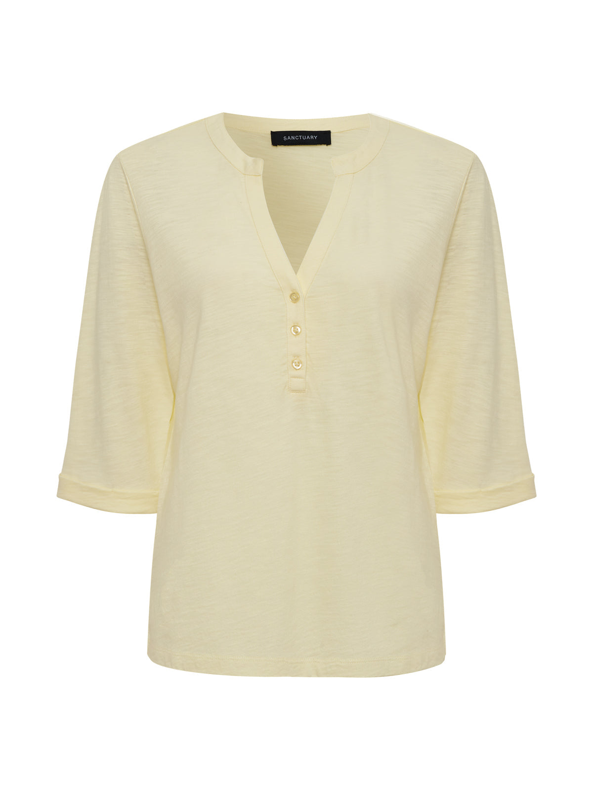 ROLLED SLEEVE TEE LEMON DROP - Sanctuary Clothing