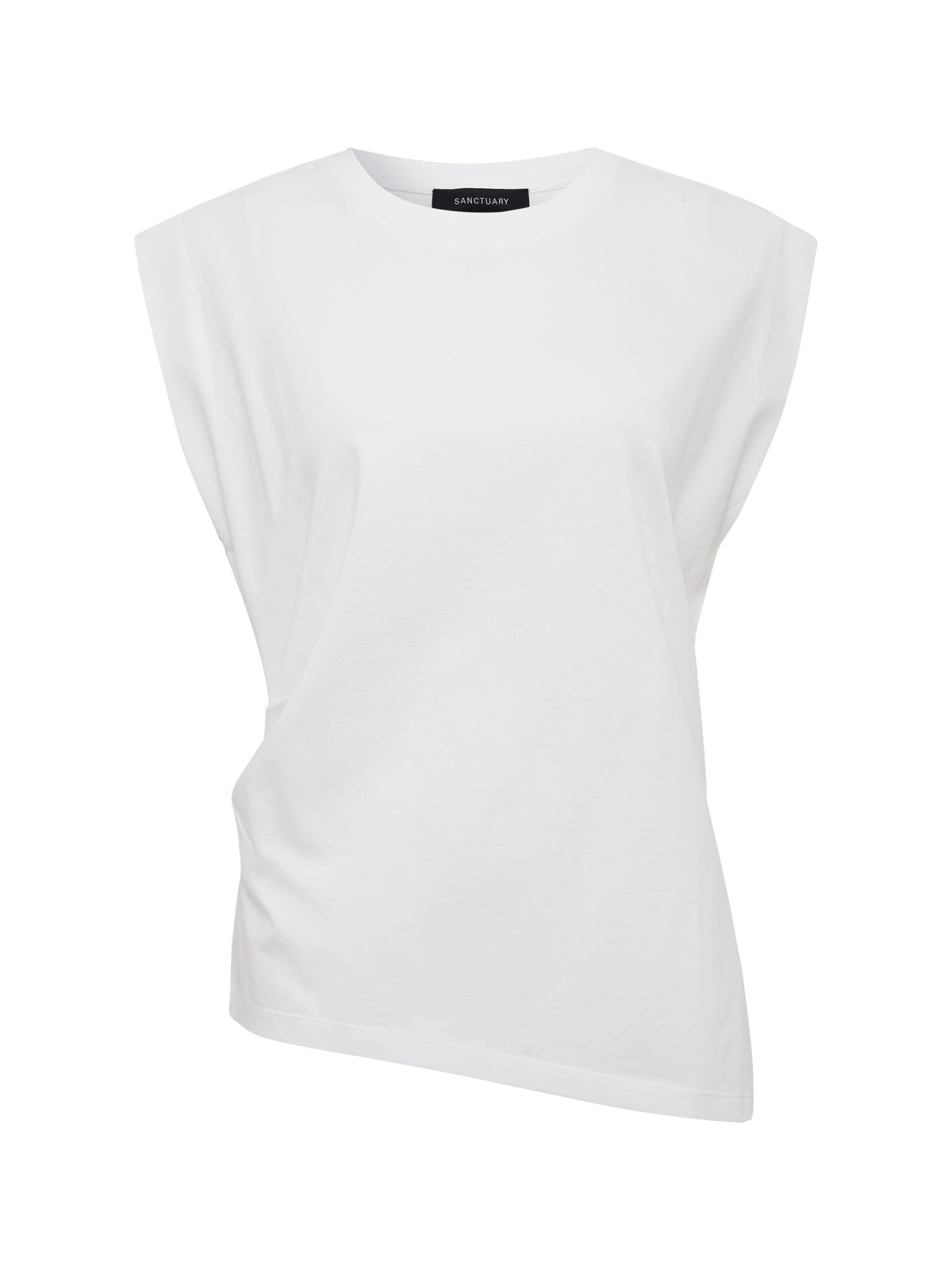 PLEATED MUSCLE TEE WHITE - Sanctuary Clothing