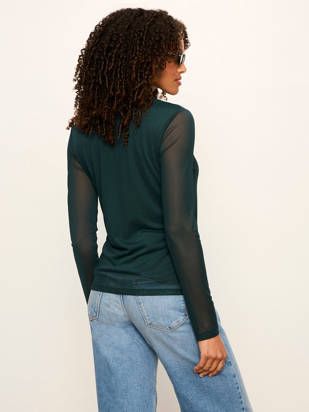 Mesh Long Sleeve Cardigan Forest - Sanctuary Clothing