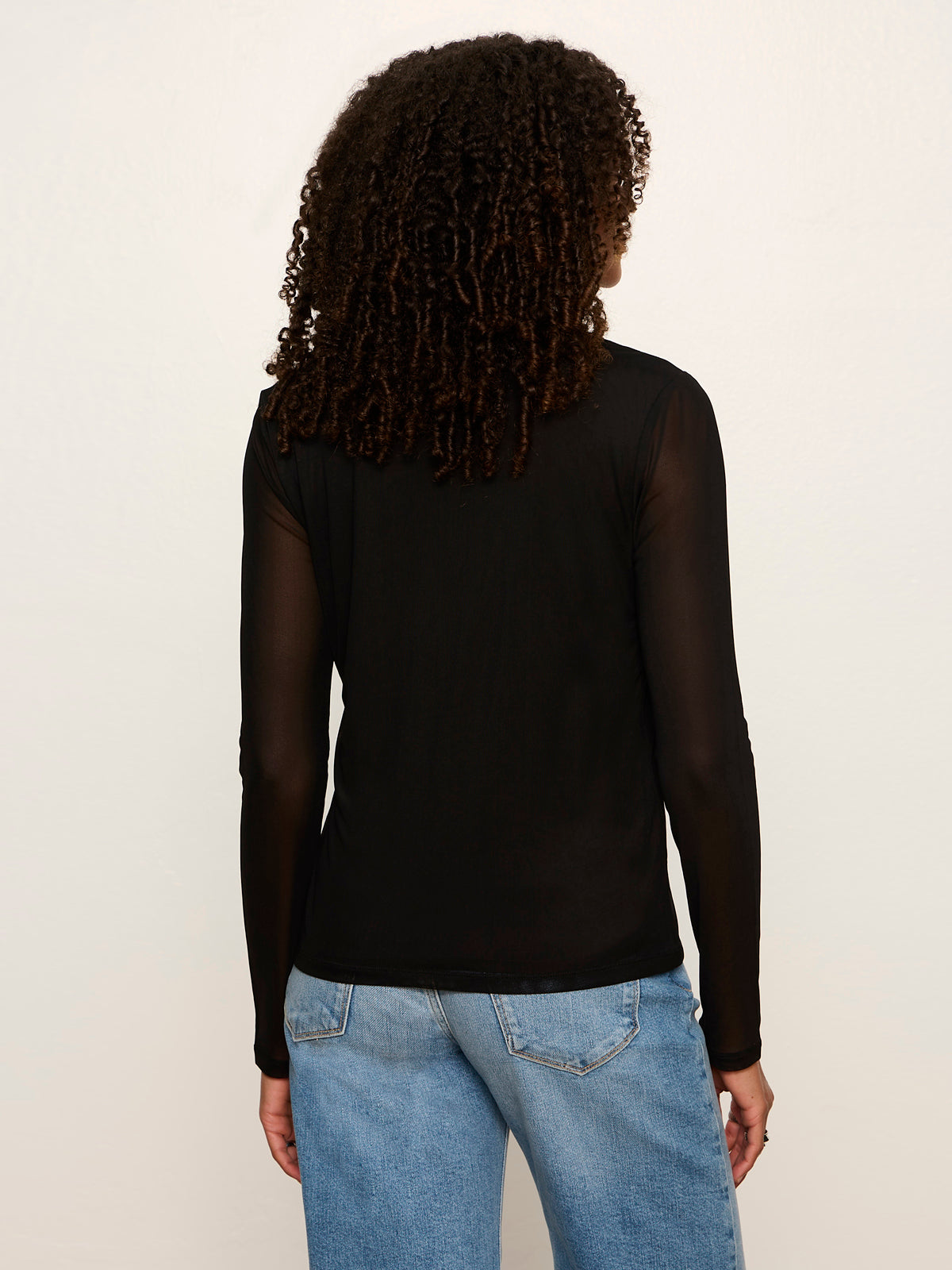 Mesh Long Sleeve Cardigan Black - Sanctuary Clothing