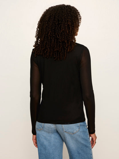 Mesh Long Sleeve Cardigan Black - Sanctuary Clothing