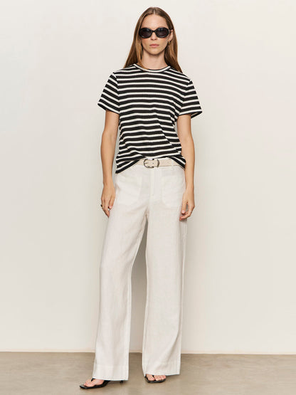 Perfect Textured Tee Black/Chalk Stripe - Sanctuary Clothing