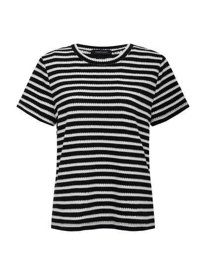 Perfect Textured Tee Black/Chalk Stripe - Sanctuary Clothing