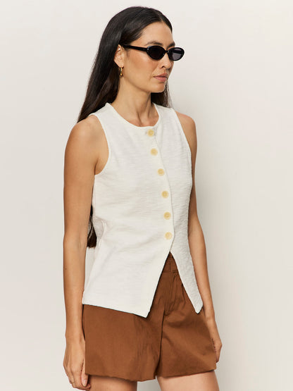 NOTHING EXTRA KNIT VEST CHALK - Sanctuary Clothing