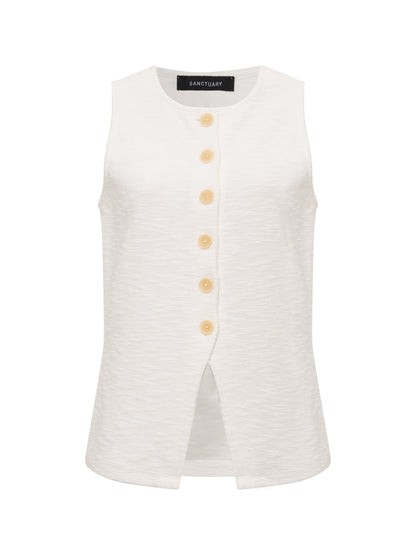 NOTHING EXTRA KNIT VEST CHALK - Sanctuary Clothing