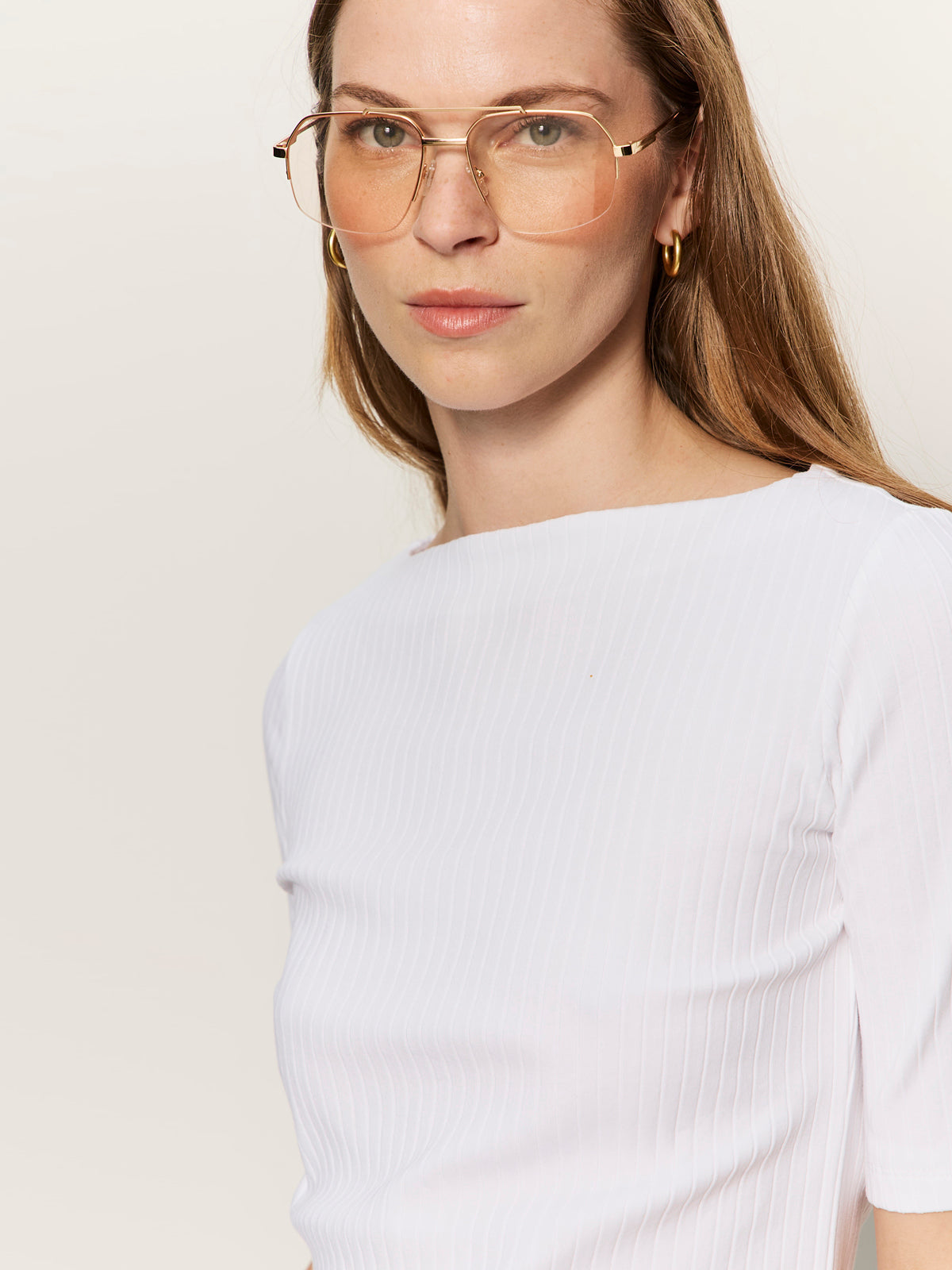 BOATNECK RIBBED TOP WHITE - Sanctuary Clothing