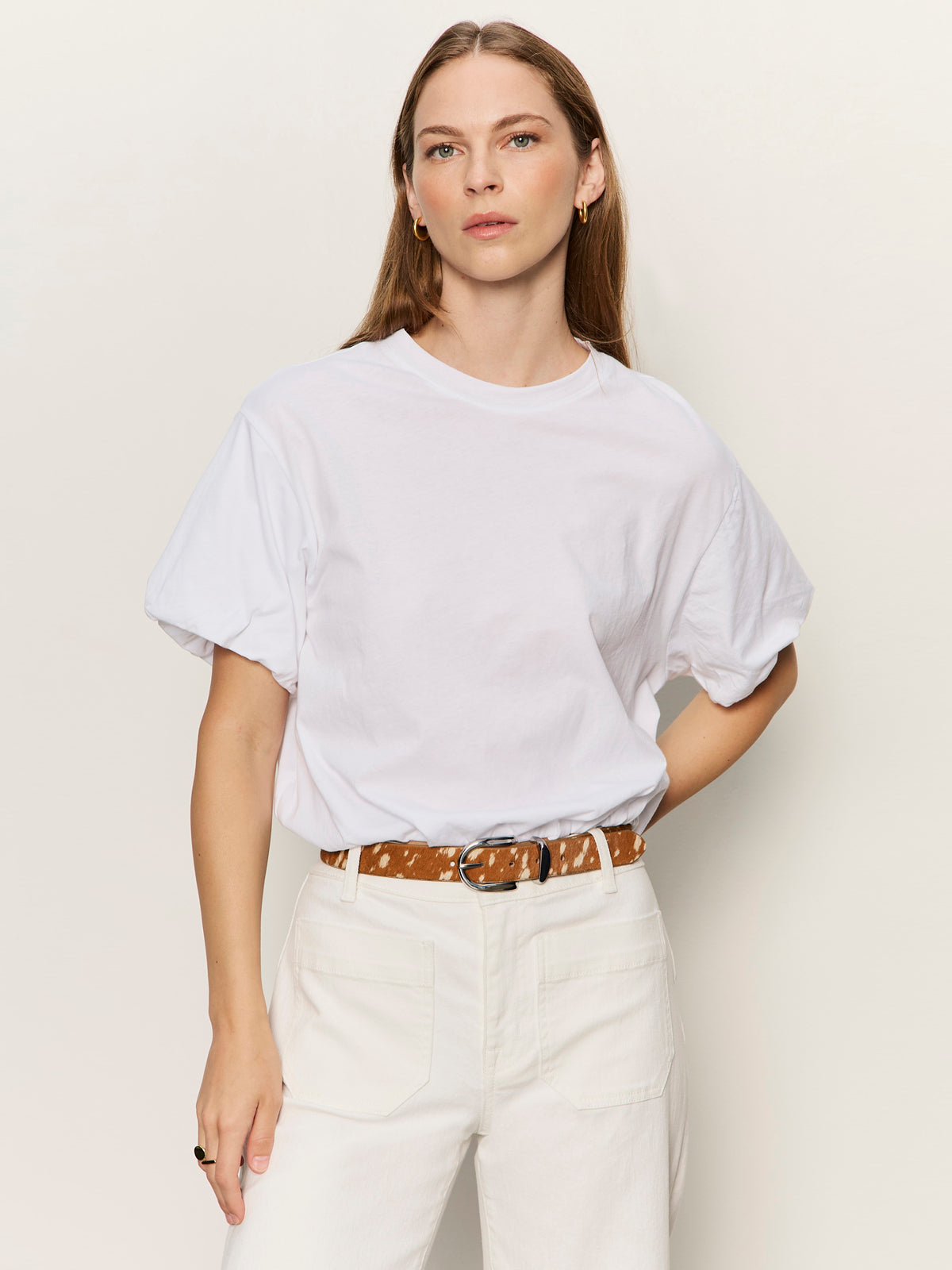 PLEAT BUBBLE TEE WHITE - Sanctuary Clothing