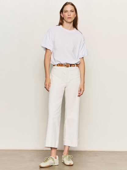 PLEAT BUBBLE TEE WHITE - Sanctuary Clothing