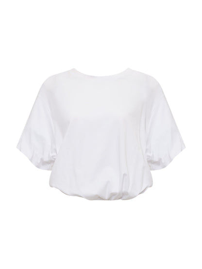 PLEAT BUBBLE TEE WHITE - Sanctuary Clothing