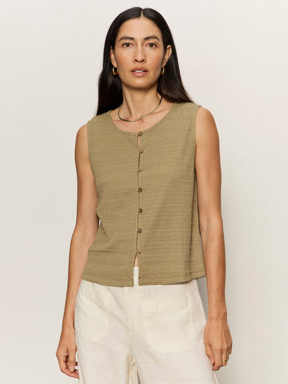 TEXTURED VACATION SHELL COVERT GREEN - Sanctuary Clothing