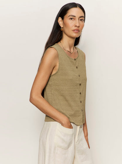TEXTURED VACATION SHELL COVERT GREEN - Sanctuary Clothing