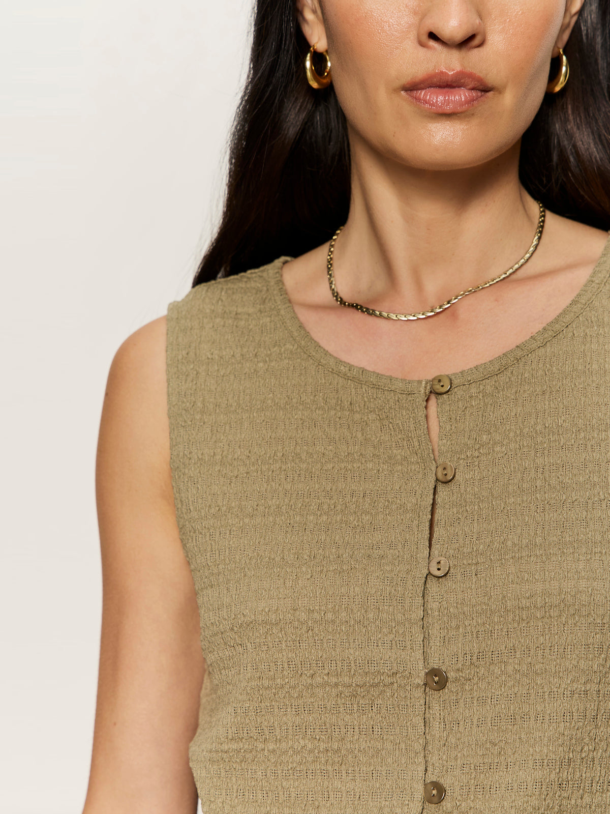 TEXTURED VACATION SHELL COVERT GREEN - Sanctuary Clothing