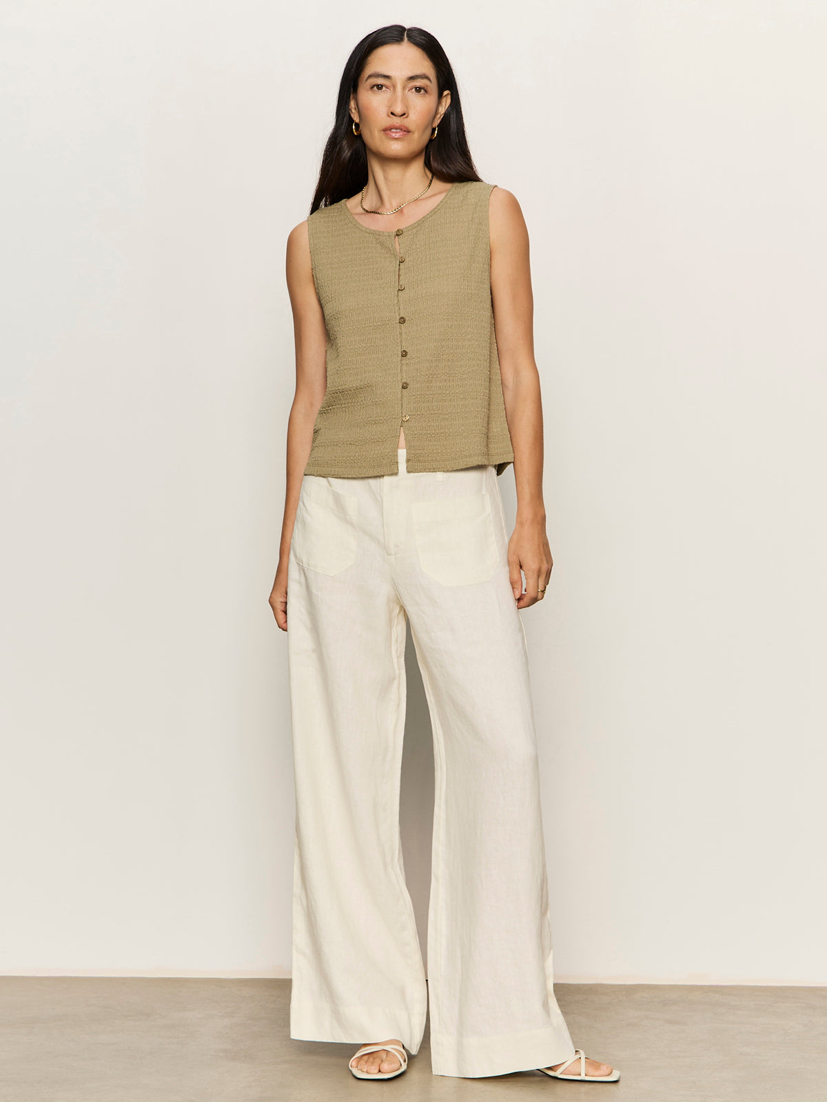 TEXTURED VACATION SHELL COVERT GREEN - Sanctuary Clothing