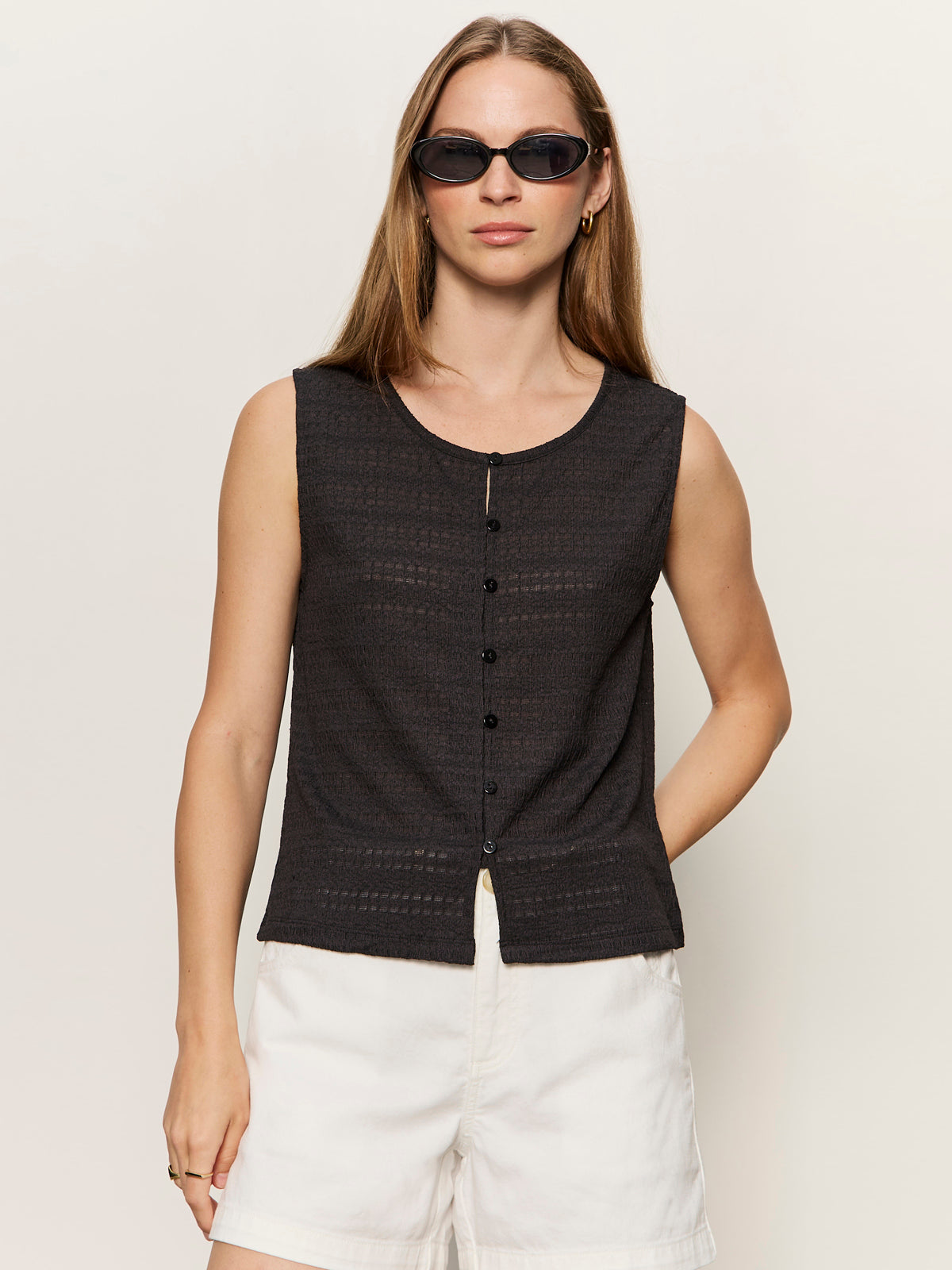 TEXTURED VACATION SHELL BLACK - Sanctuary Clothing