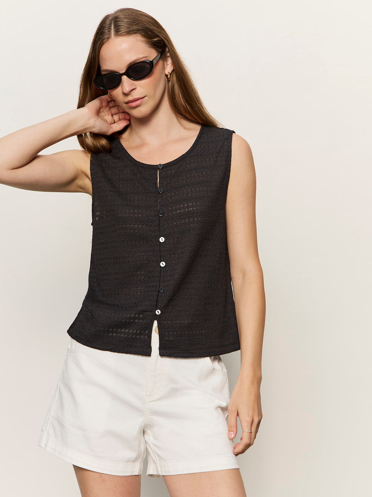 TEXTURED VACATION SHELL BLACK - Sanctuary Clothing