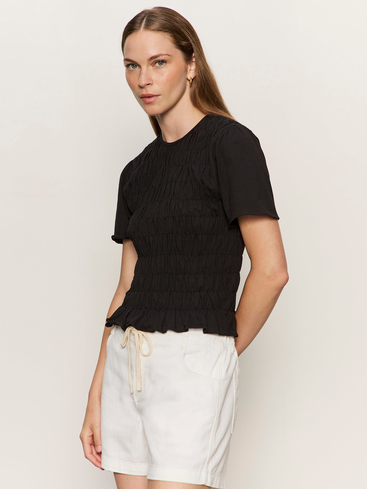 BETTER TOGETHER SMOCKED TOP BLACK - Sanctuary Clothing