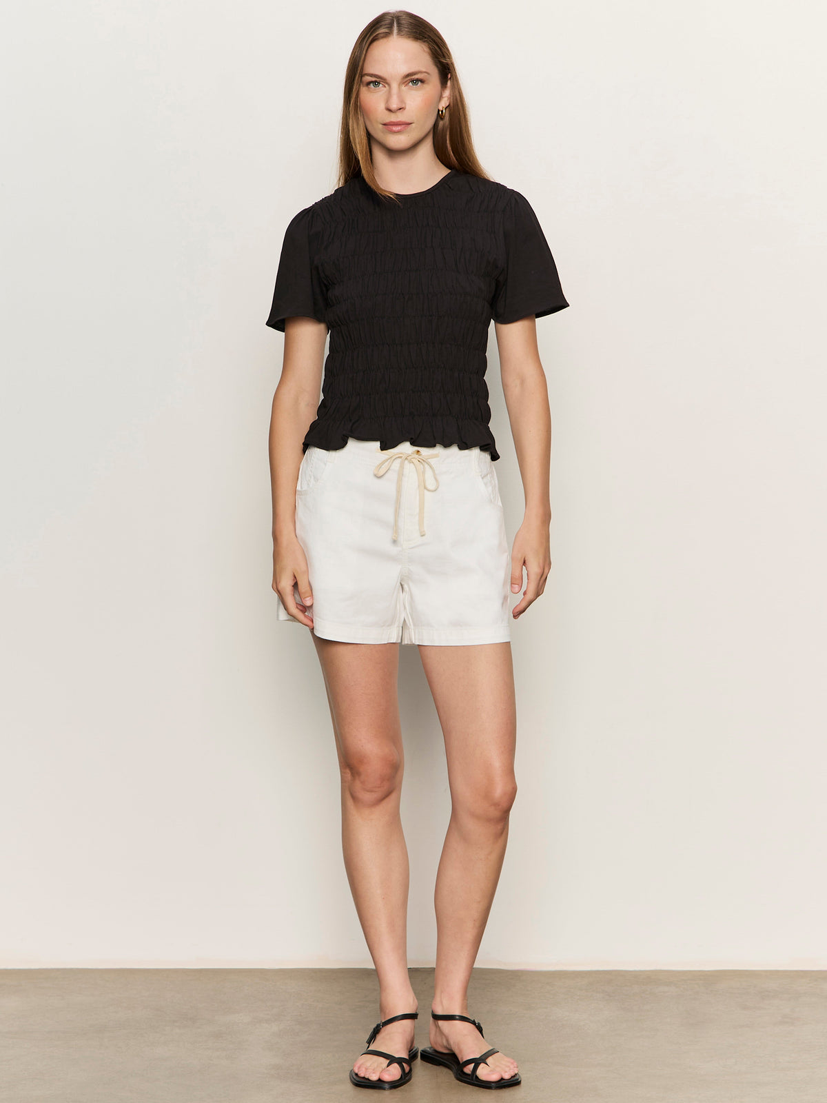BETTER TOGETHER SMOCKED TOP BLACK - Sanctuary Clothing
