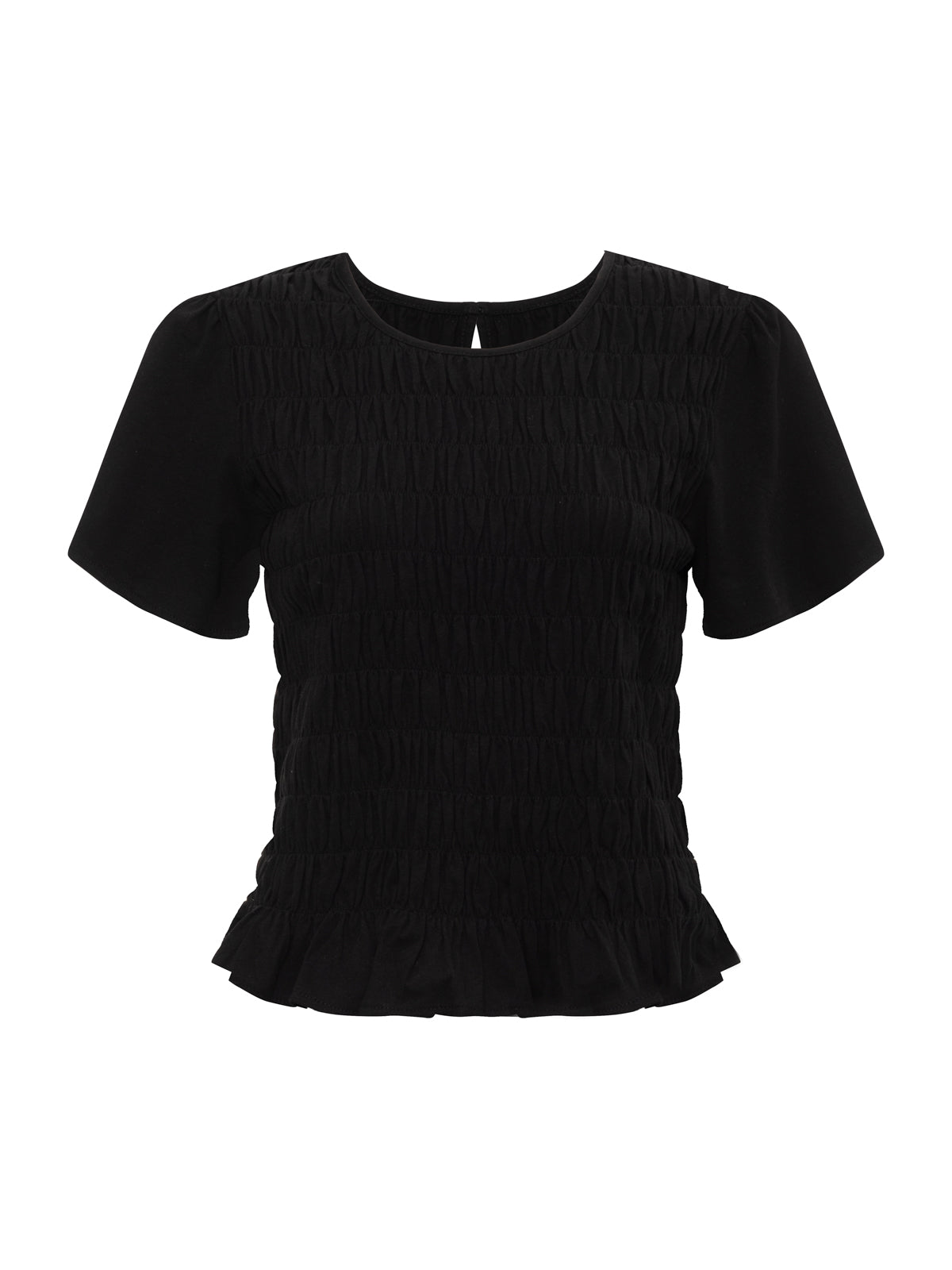 BETTER TOGETHER SMOCKED TOP BLACK - Sanctuary Clothing