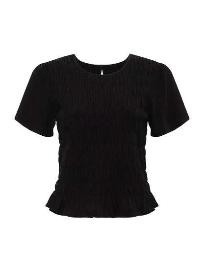 BETTER TOGETHER SMOCKED TOP BLACK - Sanctuary Clothing