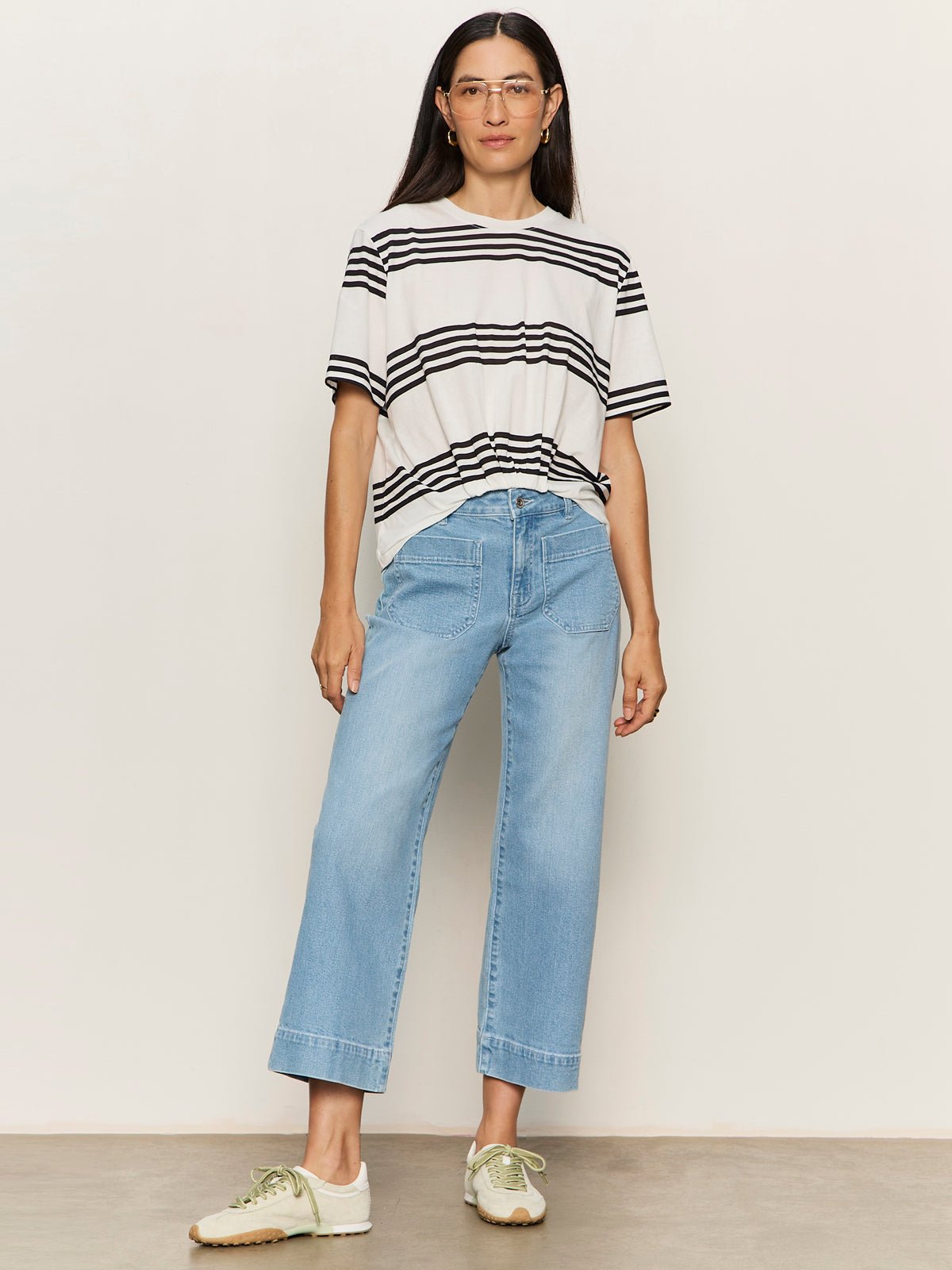 TUCK IT UNDER TEE CHALK / BLACK STRIPE - Sanctuary Clothing