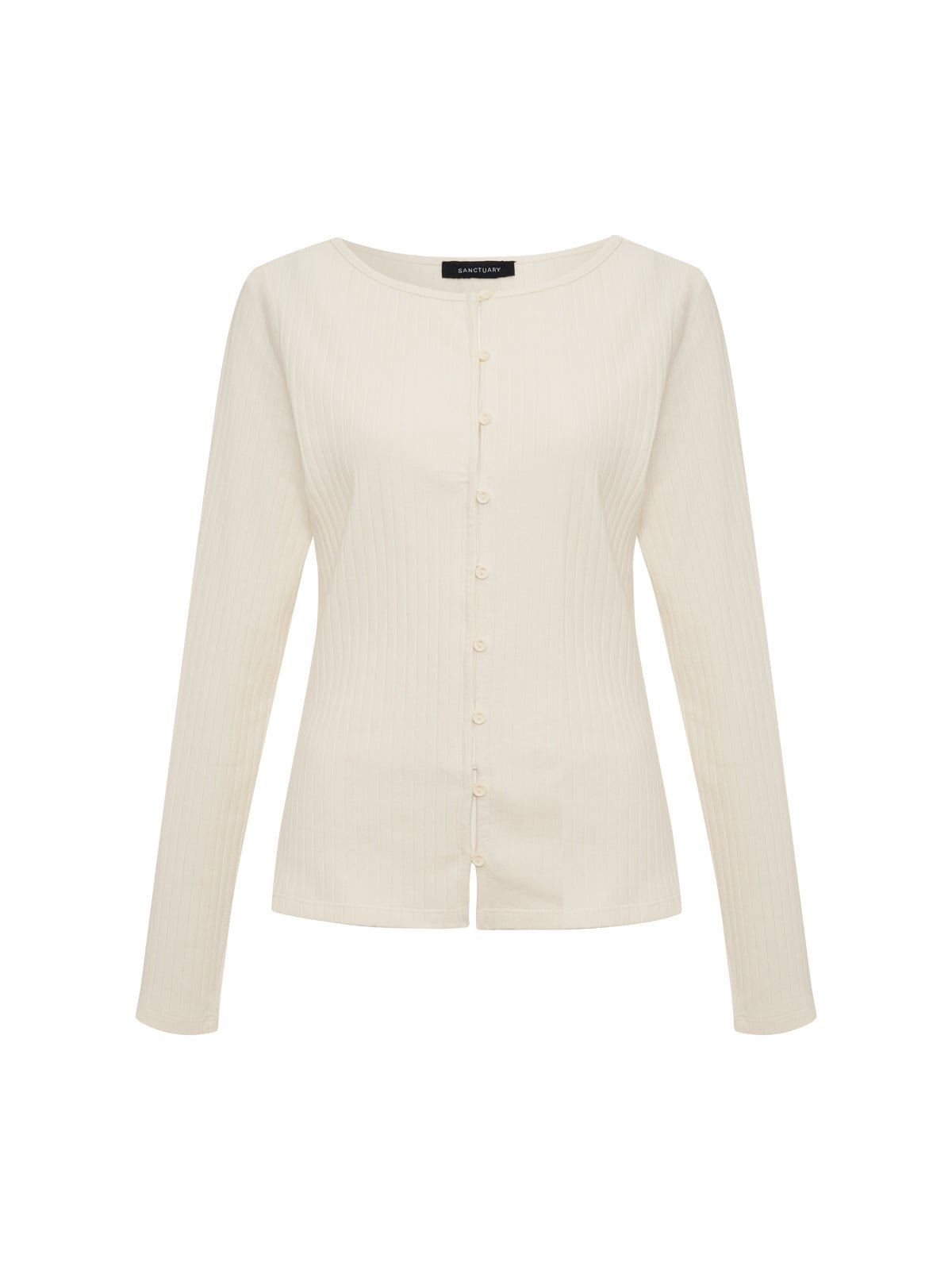 BUTTON FRONT RIBBED TOP COLLAGEN - Sanctuary Clothing