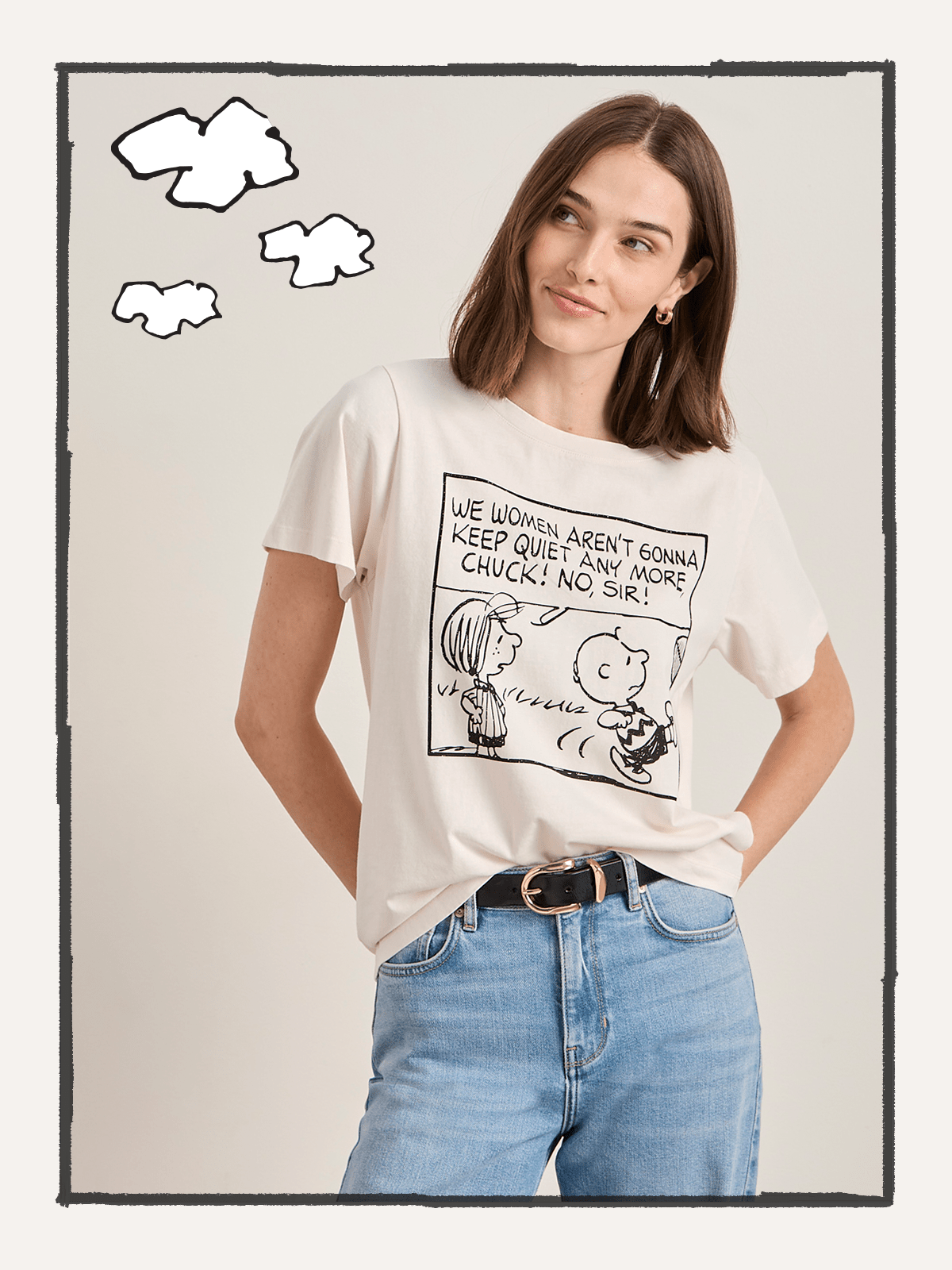 AREN'T GONNA KEEP QUIET TEE PINK MILK - Sanctuary Clothing