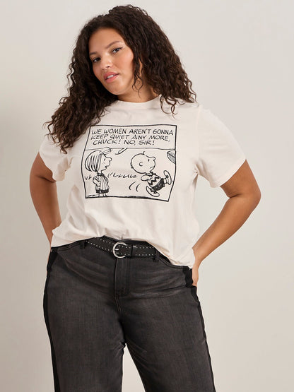 AREN'T GONNA KEEP QUIET TEE PINK MILK - Sanctuary Clothing