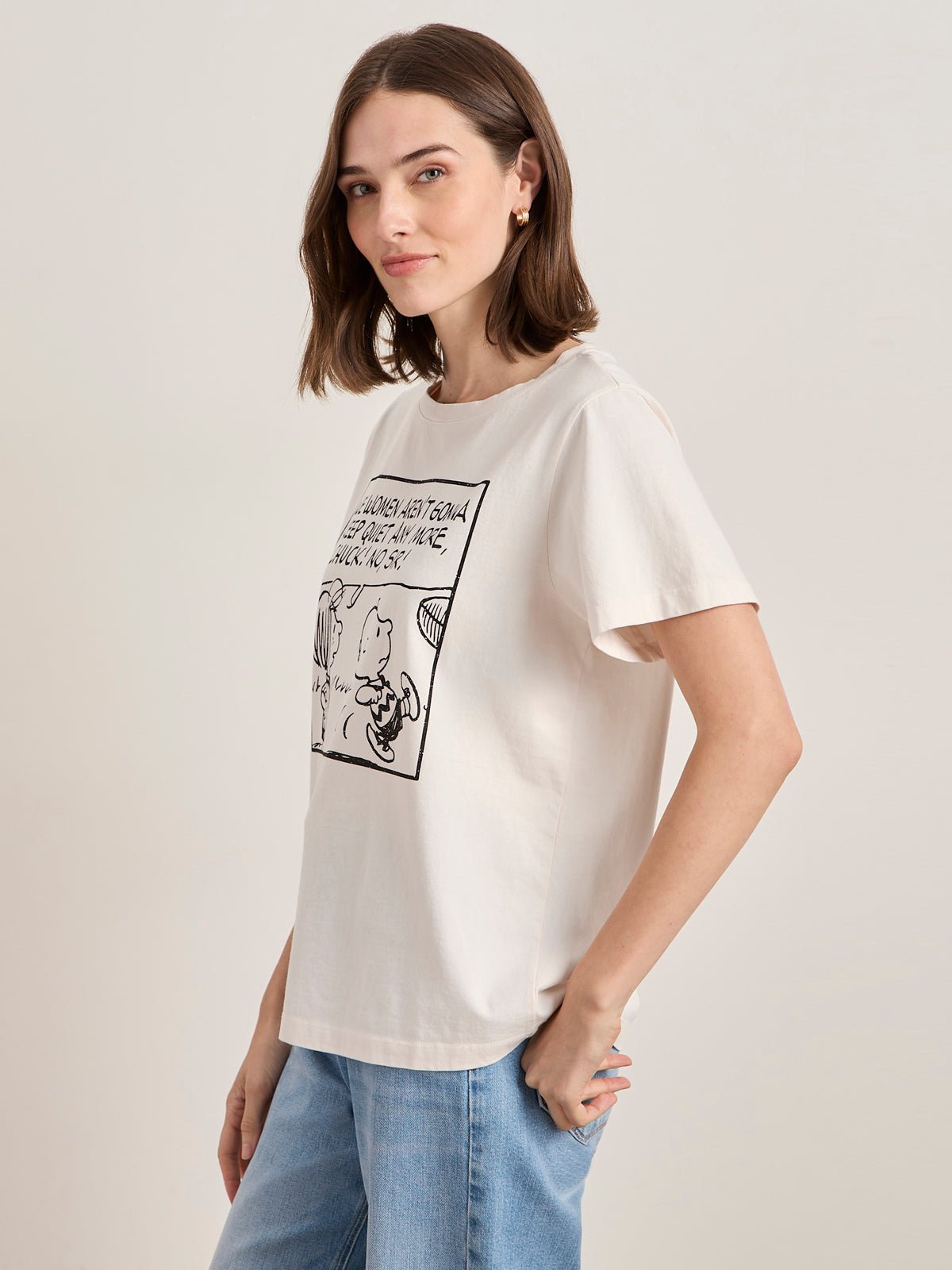 AREN'T GONNA KEEP QUIET TEE PINK MILK - Sanctuary Clothing