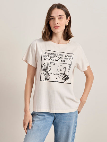 AREN'T GONNA KEEP QUIET TEE PINK MILK - Sanctuary Clothing