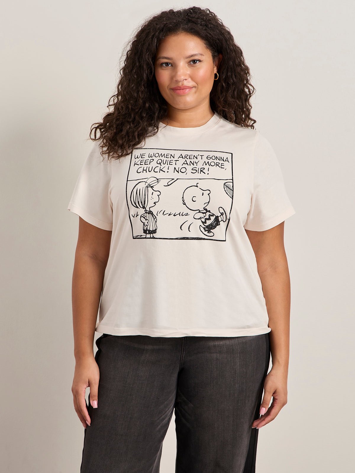AREN'T GONNA KEEP QUIET TEE PINK MILK - Sanctuary Clothing