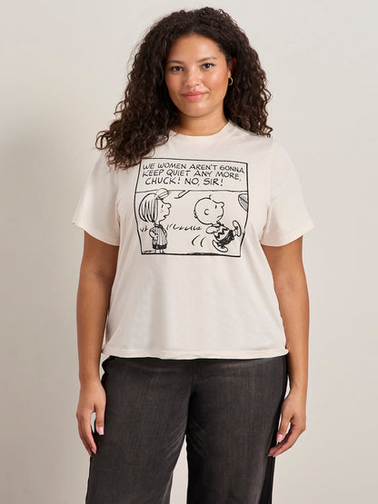 AREN'T GONNA KEEP QUIET TEE PINK MILK - Sanctuary Clothing