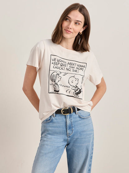 AREN'T GONNA KEEP QUIET TEE PINK MILK - Sanctuary Clothing