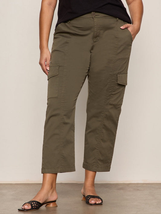 Rebel Straight Crop Pant Fatigue Extended Sizing - Sanctuary Clothing