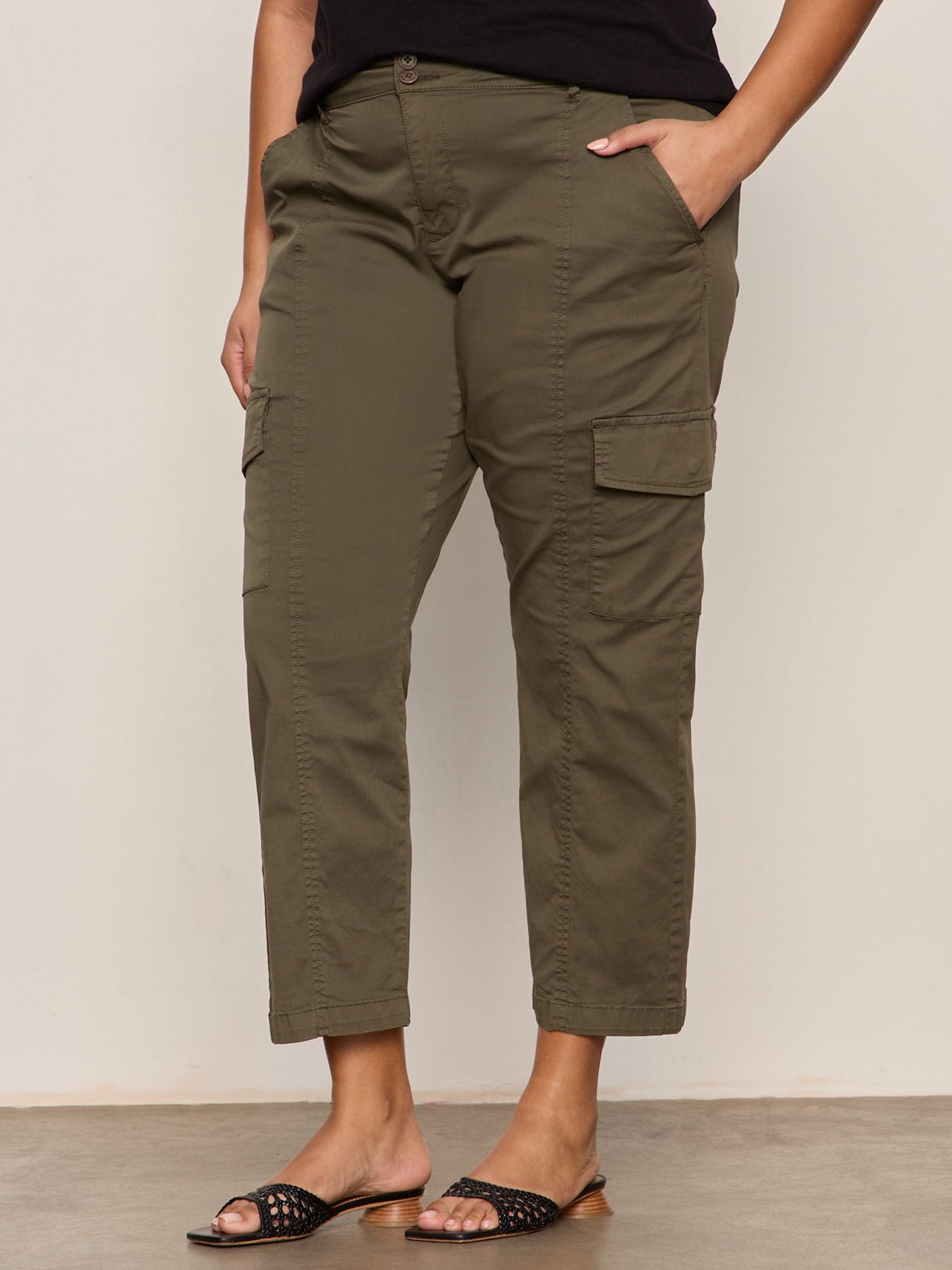 Rebel Straight Crop Pant Fatigue Extended Sizing - Sanctuary Clothing