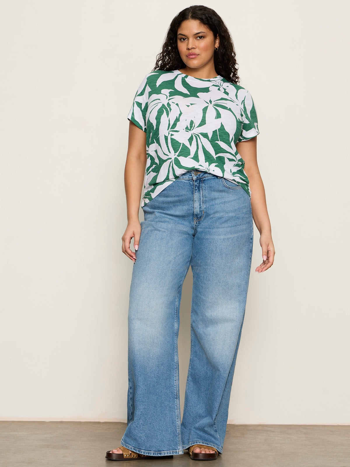 The Perfect Tee Green Inked Impressions Extended Sizing - Sanctuary Clothing