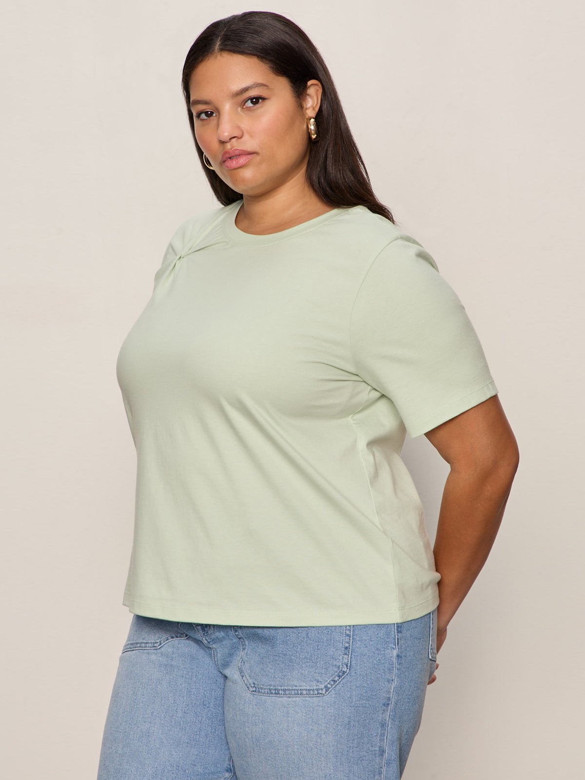 Soft Twist Tee Detox Green Extended Sizing - Sanctuary Clothing