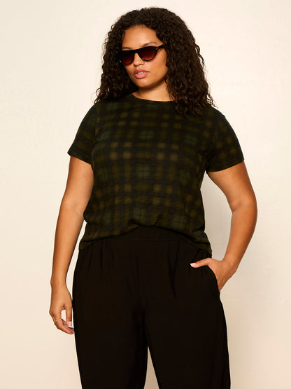 The Perfect Tee Forest Plaid Extended Sizing - Sanctuary Clothing
