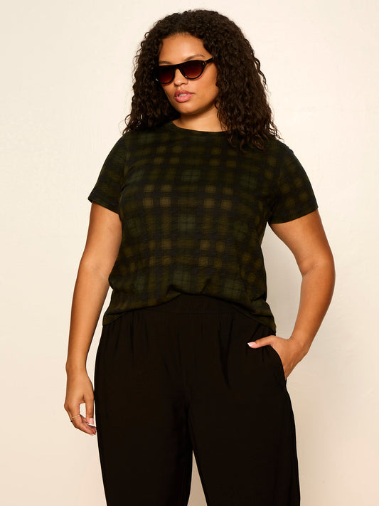 The Perfect Tee Forest Plaid Extended Sizing - Sanctuary Clothing