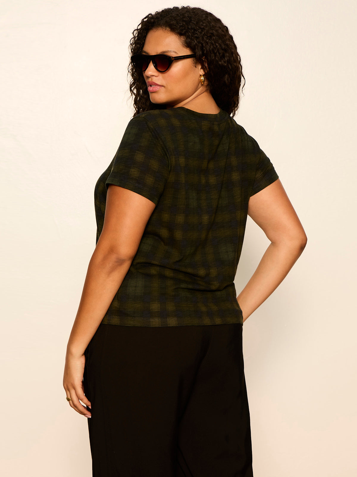 The Perfect Tee Forest Plaid Extended Sizing - Sanctuary Clothing