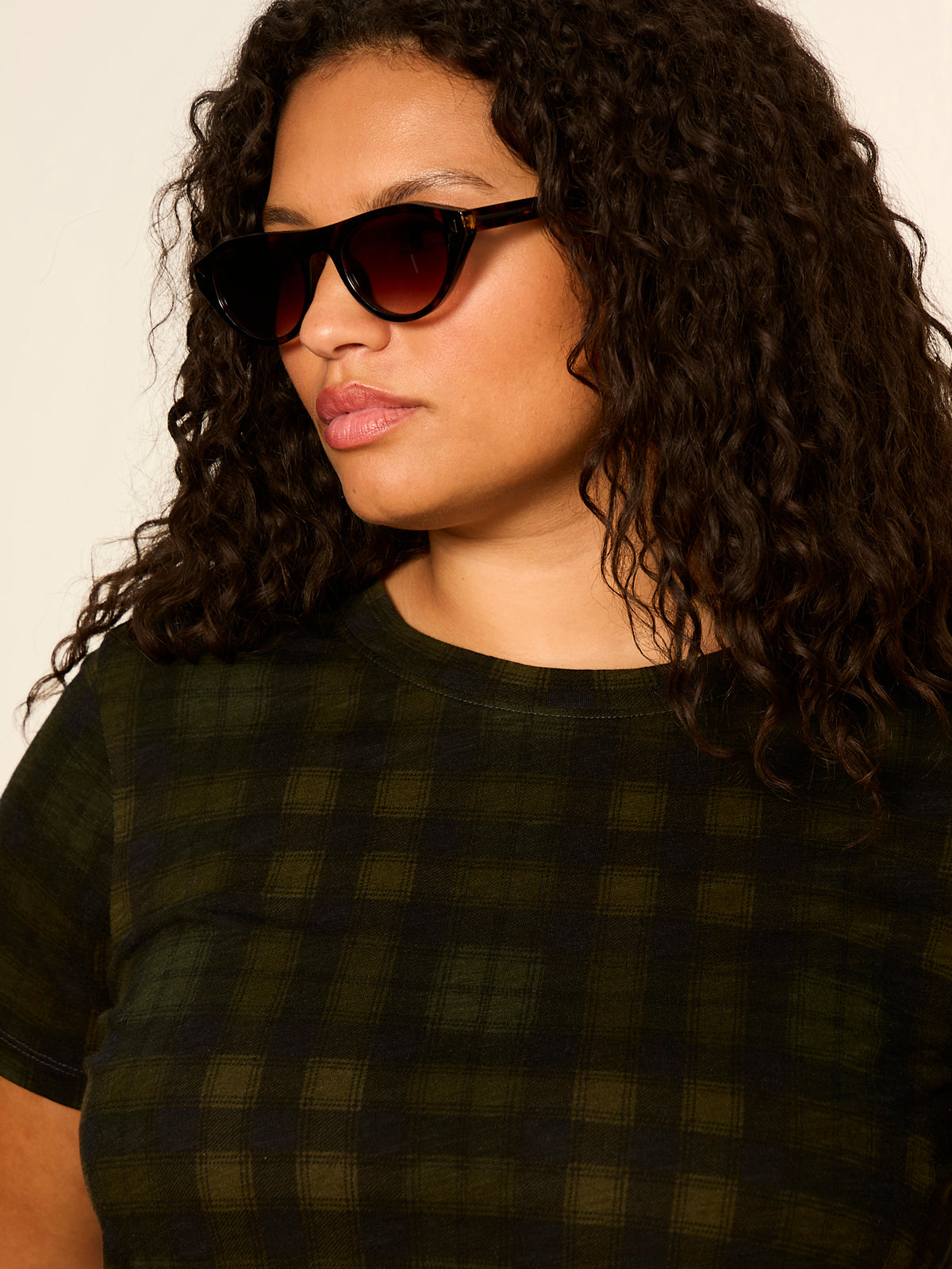 The Perfect Tee Forest Plaid Extended Sizing - Sanctuary Clothing